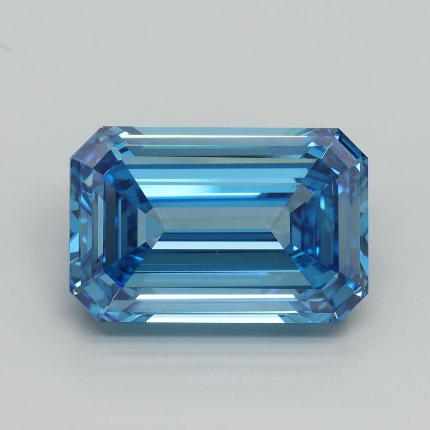 10.21 Ct. Fancy Vivid Malibu Blue Emerald Lab Grown Diamond