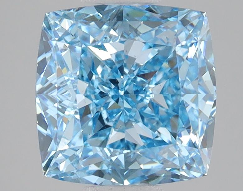 3.10 Ct. Fancy Vivid Blue Cushion Lab Grown Diamond