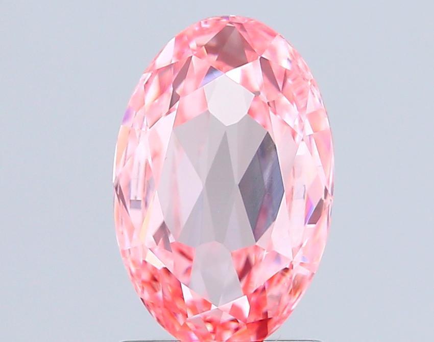 1.69 Ct. Fancy Intense Pink Oval Lab Grown Diamond