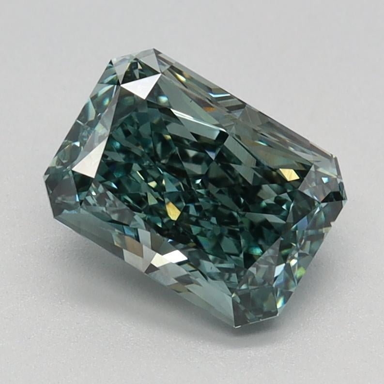 1.32 Ct. Fancy Intense Blue Green Radiant Lab Grown Diamond