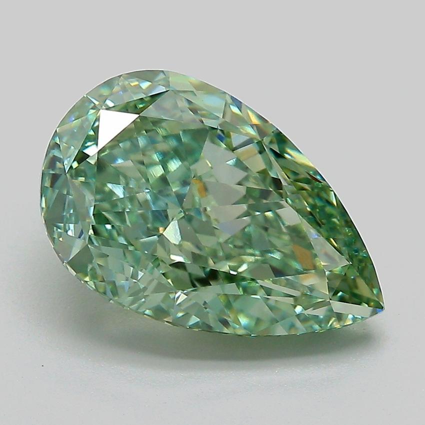 4.62 Ct. Fancy Vivid Green Pear Lab Grown Diamond