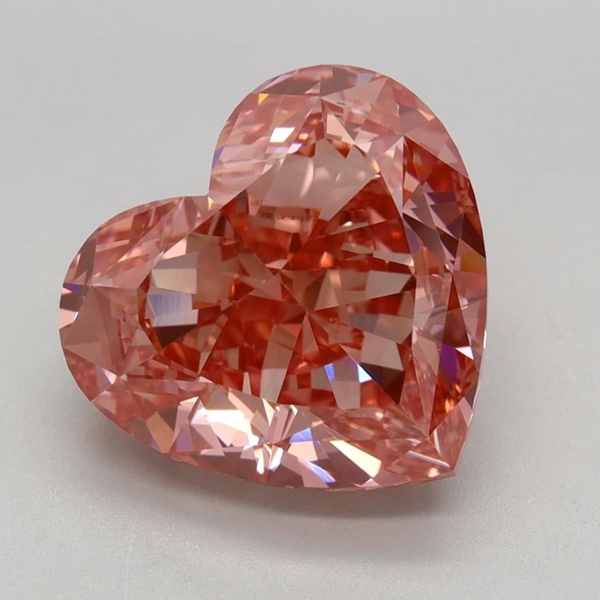 4.23 Ct. Fancy Vivid Pink Heart Lab Grown Diamond