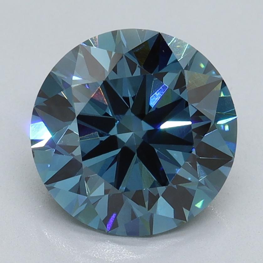 2.52 Ct. Fancy Vivid Blue Round Lab Grown Diamond