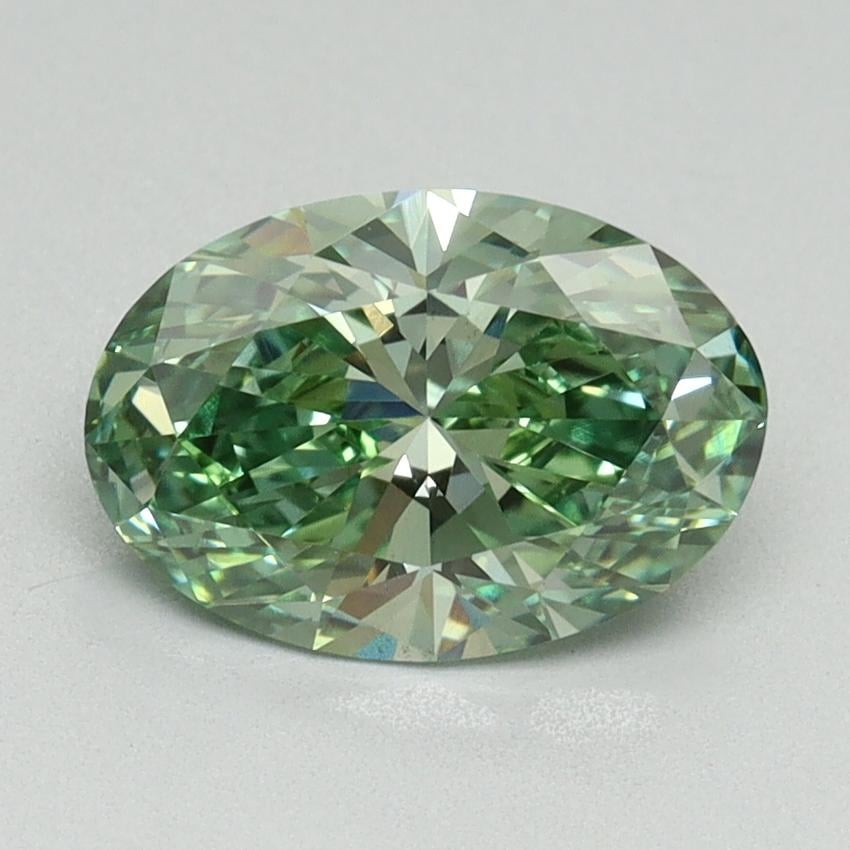 1.58 Ct. Fancy Vivid Pacific Green Oval Lab Grown Diamond