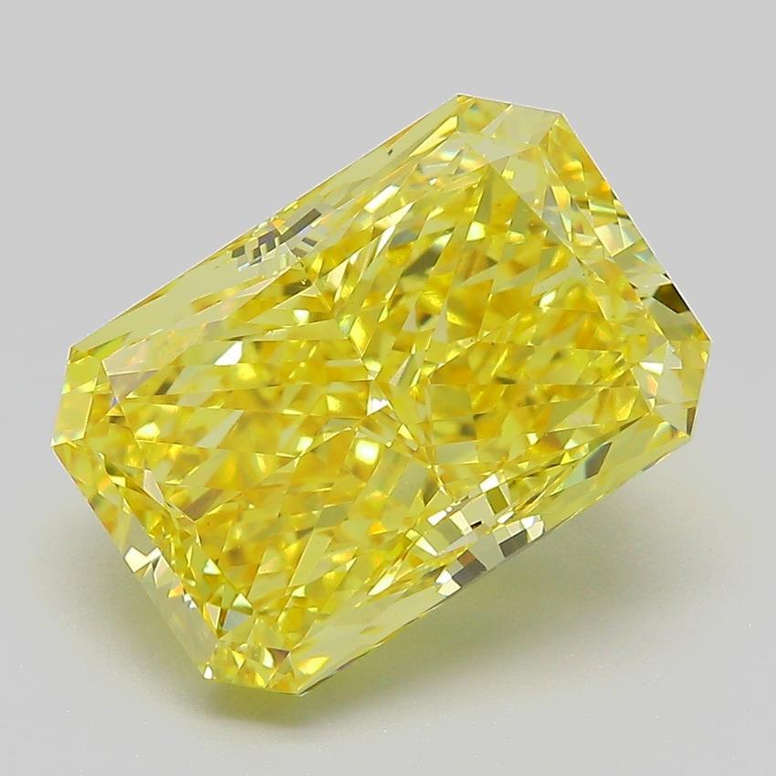 7.04 Ct. Fancy Vivid  Yellow Radiant Lab Grown Diamond