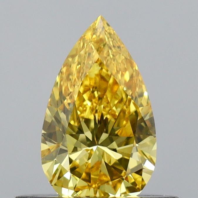 0.45 Ct. Fancy Vivid Yellow Pear Lab Grown Diamond