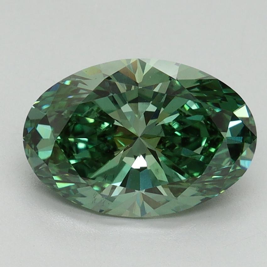 2.18 Ct. Fancy Vivid Green Oval Lab Grown Diamond