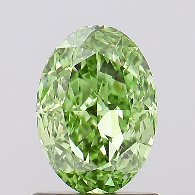 1.09 Ct. Fancy Vivid Green Oval Lab Grown Diamond