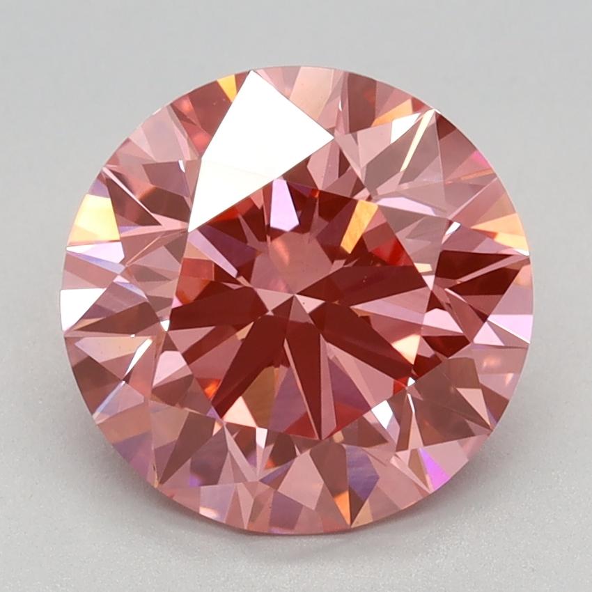 2.59 Ct. Fancy Vivid Pink Round Lab Grown Diamond
