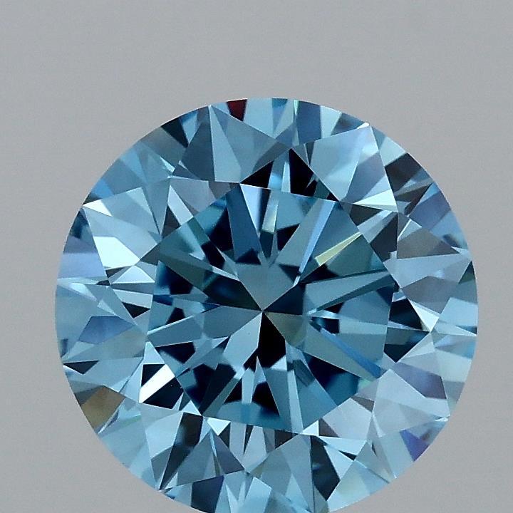 2.03 Ct. Fancy Vivid Blue Round Lab Grown Diamond
