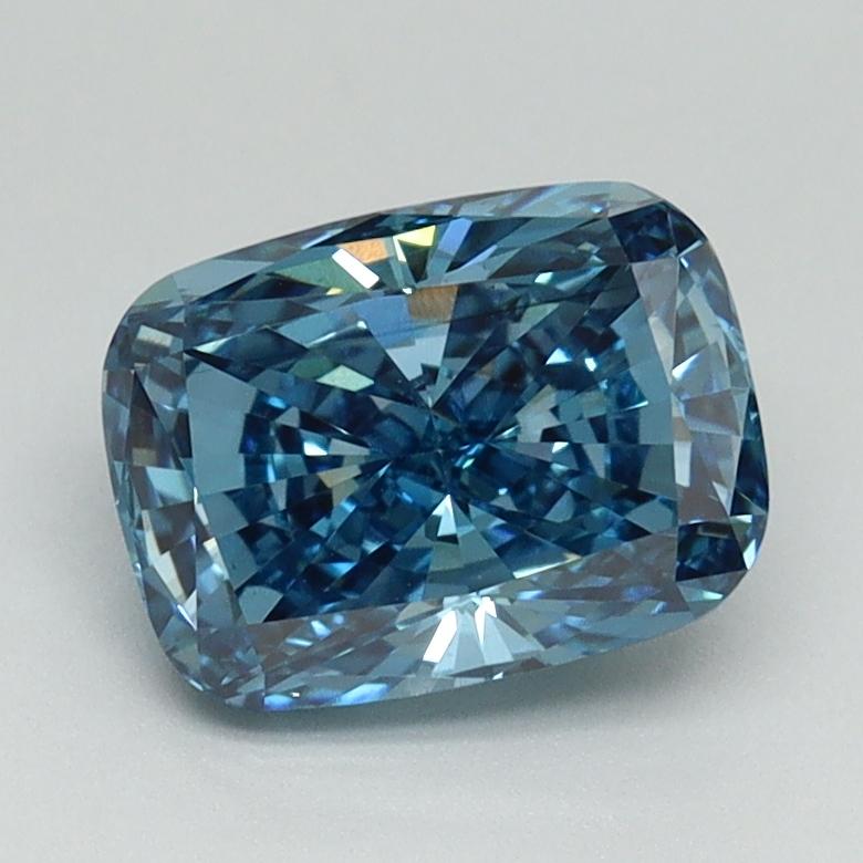 1.51 Ct. Fancy Vivid Blue Cushion Lab Grown Diamond