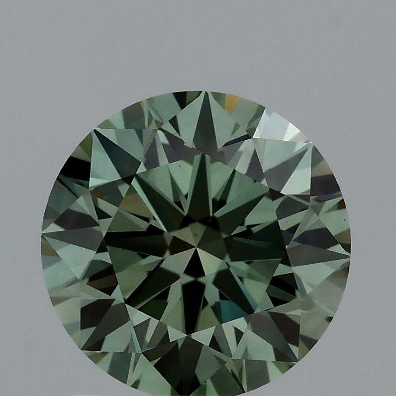 1.51 Ct. Fancy Vivid Green Round Lab Grown Diamond