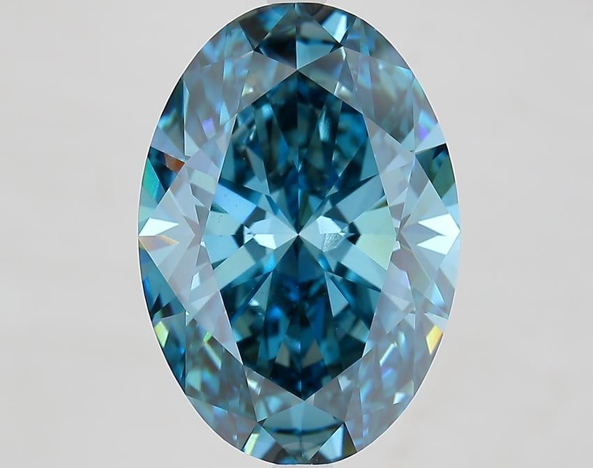 8.37 Ct. Fancy Vivid Blue Oval Lab Grown Diamond
