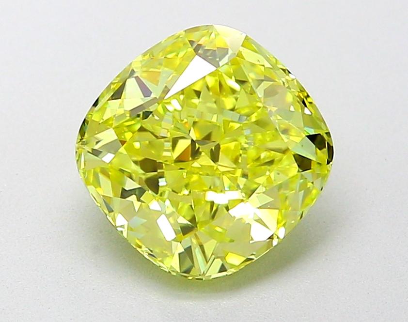 2.02 Ct. Fancy Intense  Yellow Cushion Lab Grown Diamond