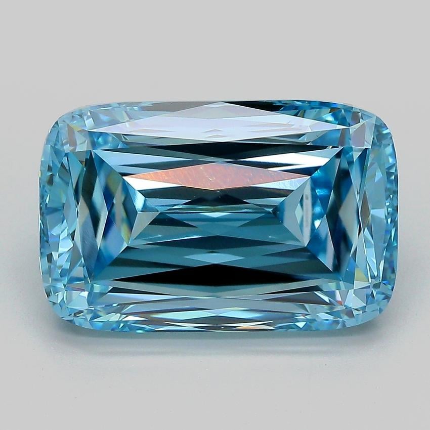 9.07 Ct. Fancy Vivid Blue Cushion Lab Grown Diamond