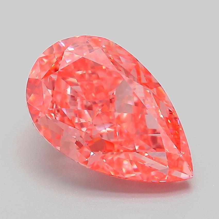 3.64 Ct. Fancy Vivid Pink Pear Lab Grown Diamond