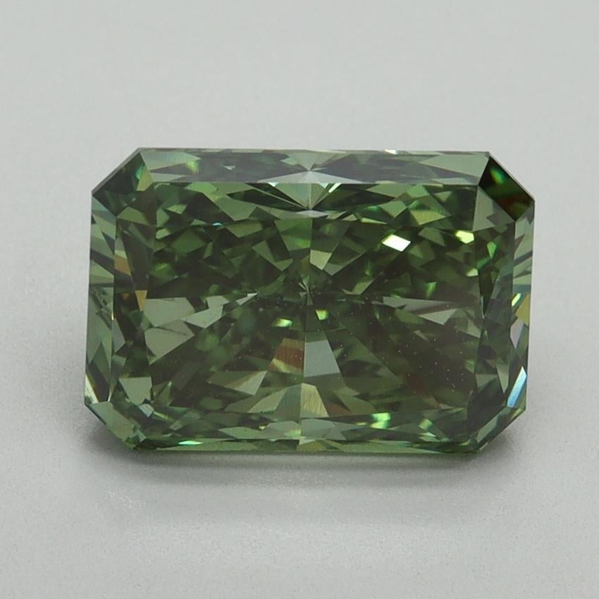 3.14 Ct. Fancy Vivid Green Radiant Lab Grown Diamond