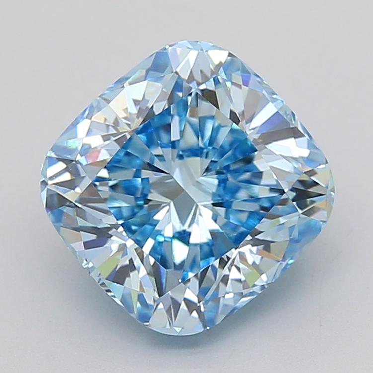 5.02 Ct. Fancy Vivid Blue Cushion Lab Grown Diamond