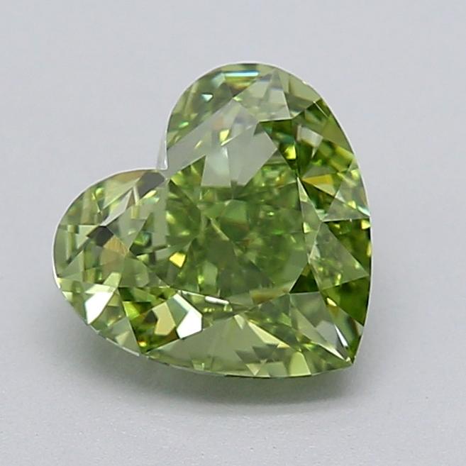 1.52 Ct. Fancy Vivid  Green Heart Lab Grown Diamond