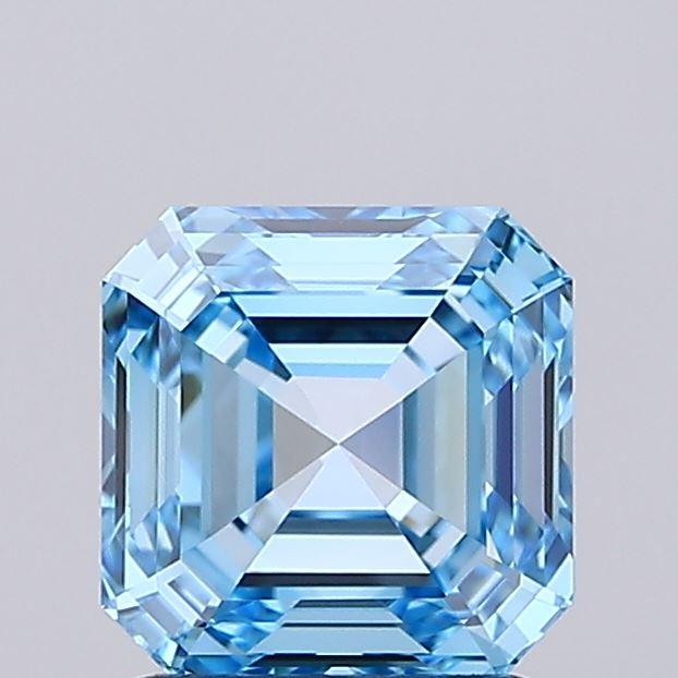 1.46 Ct. Fancy Vivid Blue Asscher Lab Grown Diamond