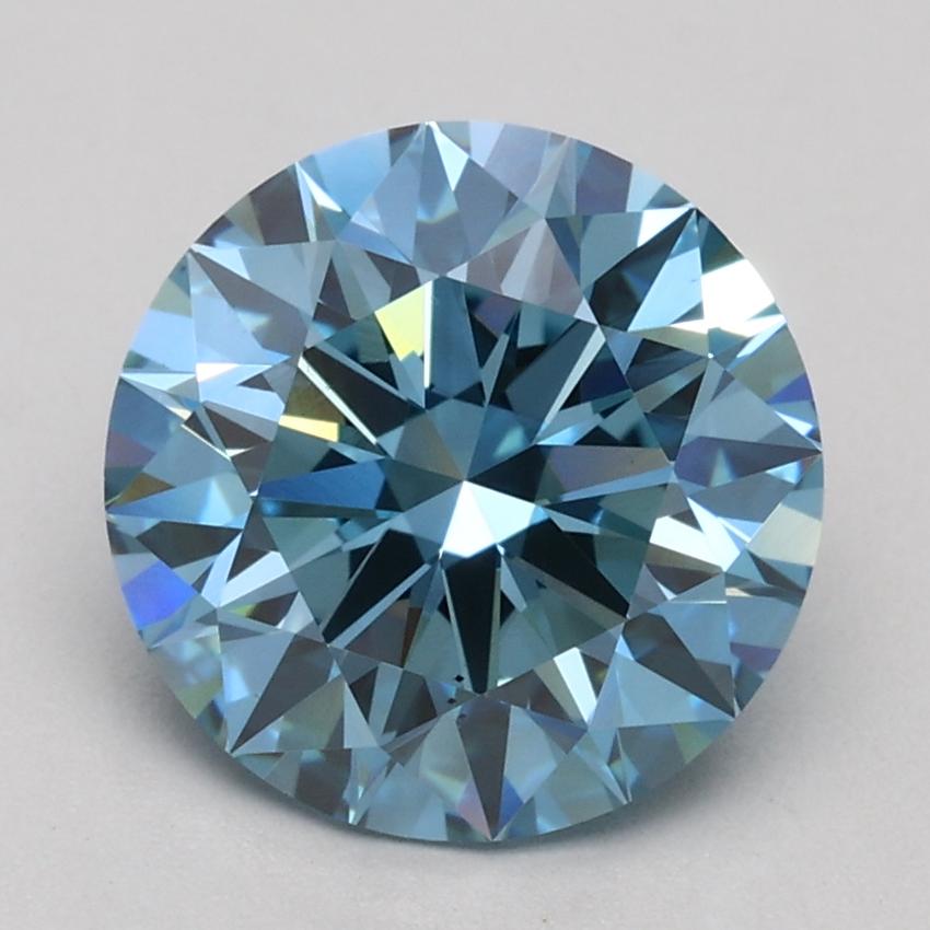 2.03 Ct. Fancy Vivid Blue Round Lab Grown Diamond