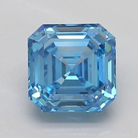 0.88 Ct. Fancy Vivid Blue Asscher Lab Grown Diamond