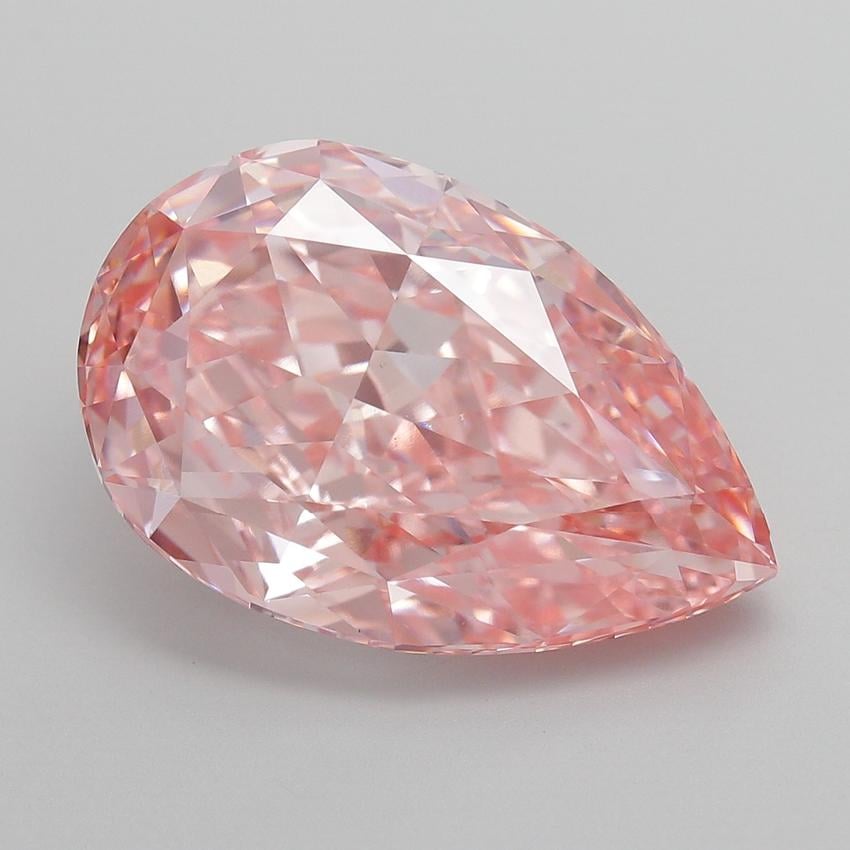11.07 Ct. Fancy Vivid  Pink Pear Lab Grown Diamond