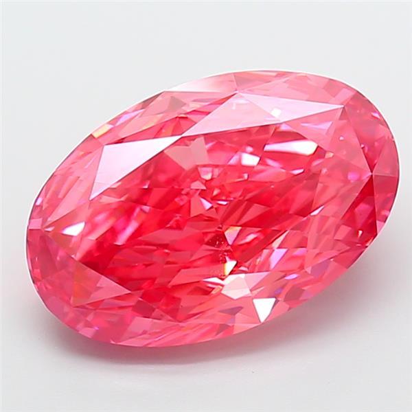 8.04 Ct. Fancy Vivid  Pink Oval Lab Grown Diamond