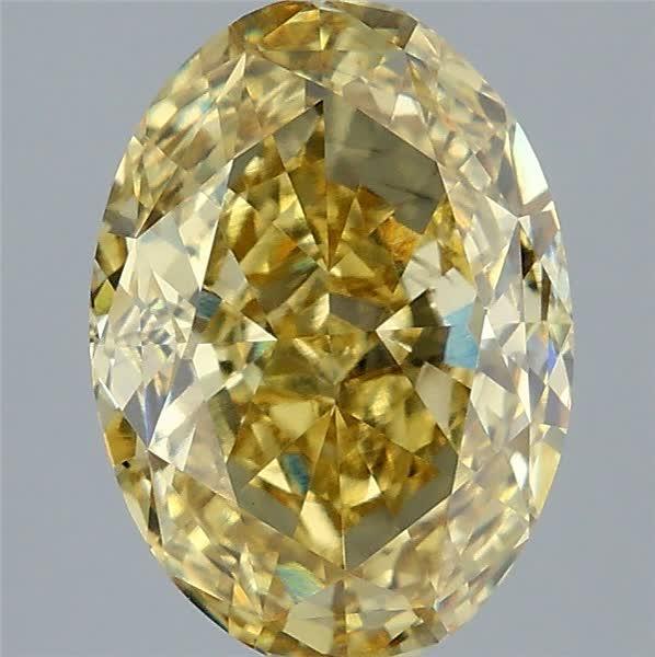 4.10 Ct. Fancy Intense Yellow Oval Lab Grown Diamond
