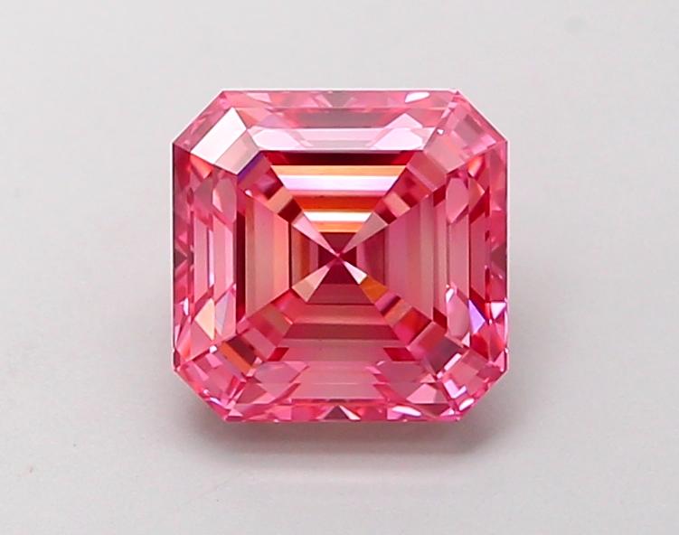 1.62 Ct. Fancy Vivid Pink Asscher Lab Grown Diamond