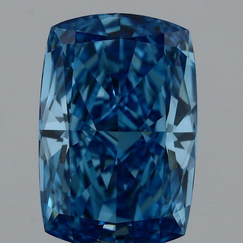 3.54 Ct. Fancy Vivid Blue Cushion Lab Grown Diamond