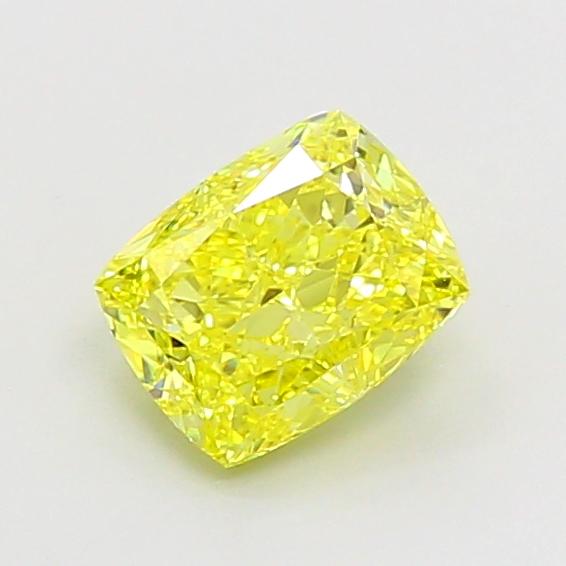 1.55 Ct. Fancy Vivid Yellow Cushion Lab Grown Diamond