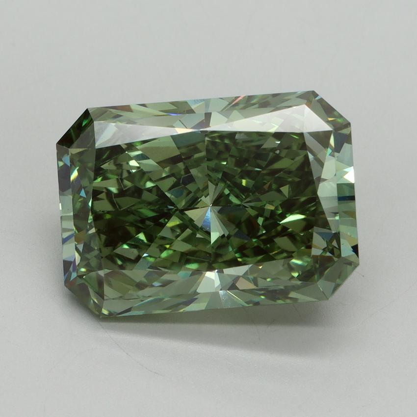 10.06 Ct. Fancy Vivid Green Radiant Lab Grown Diamond