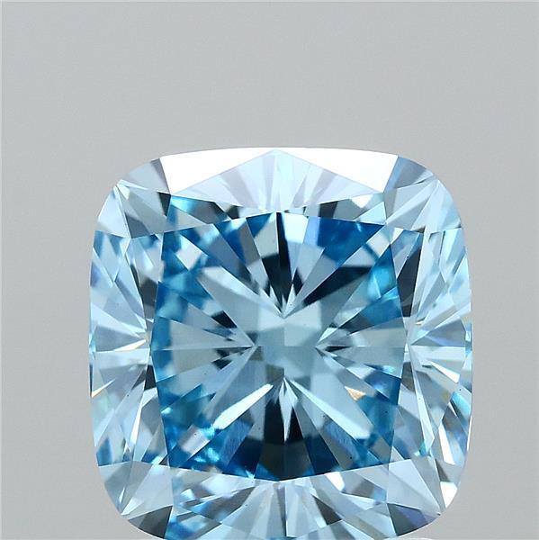 2.11 Ct. Fancy Vivid Blue Cushion Lab Grown Diamond