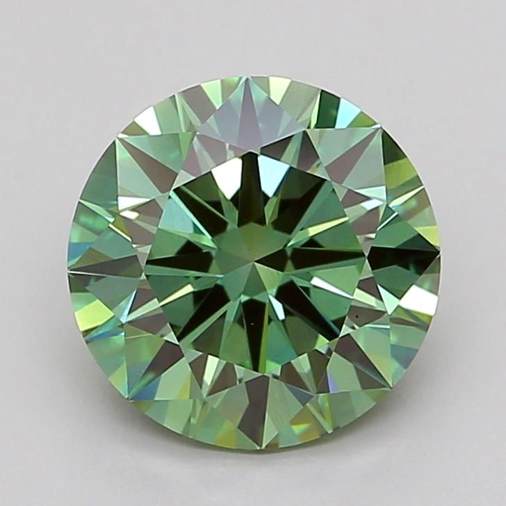 2.53 Ct. Fancy Vivid Green Round Lab Grown Diamond