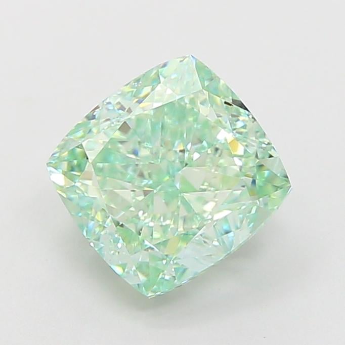 2.07 Ct. Fancy Vivid  Green Cushion Lab Grown Diamond