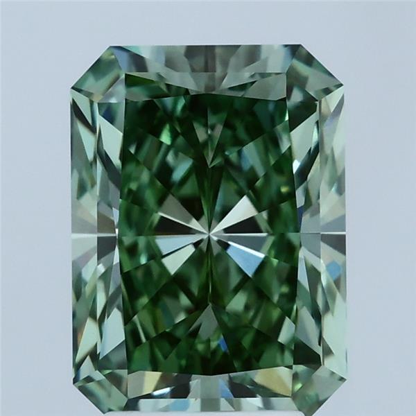 3.07 Ct. Fancy Vivid  Green Radiant Lab Grown Diamond