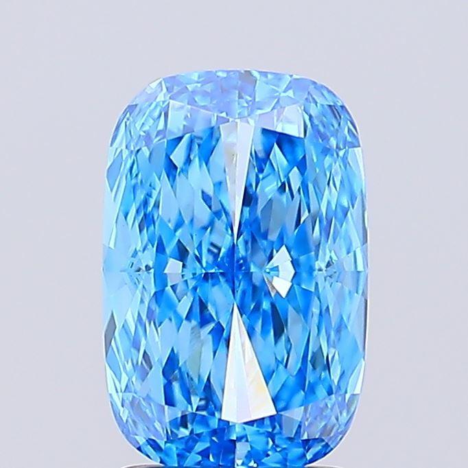2.22 Ct. Fancy Vivid Blue Cushion Lab Grown Diamond