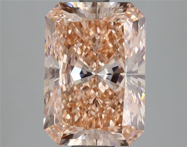 3.08 Ct. Fancy Intense Orangy Pink Radiant Lab Grown Diamond