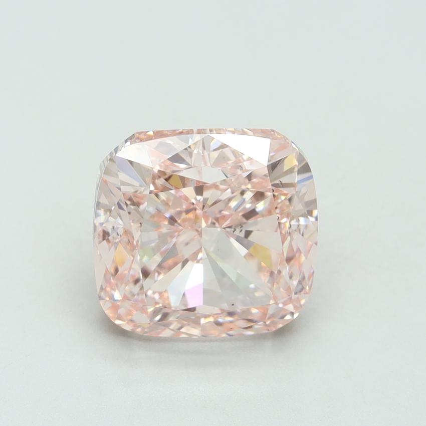 4.96 Ct. Fancy Vivid Pink Cushion Lab Grown Diamond
