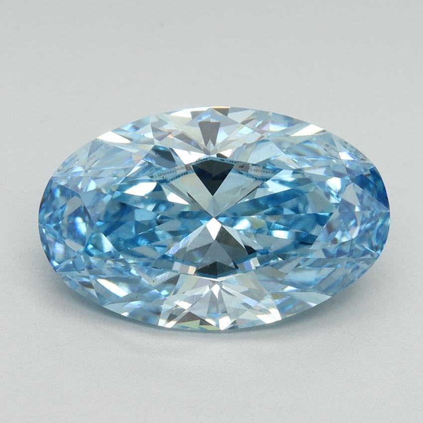 5.05 Ct. Fancy Vivid Blue Oval Lab Grown Diamond