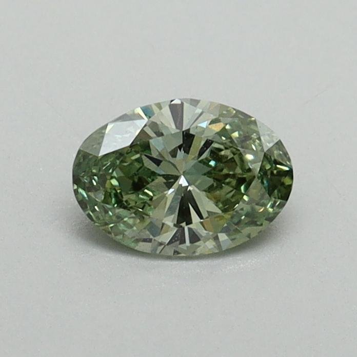 0.35 Ct. Fancy Vivid Green Oval Lab Grown Diamond