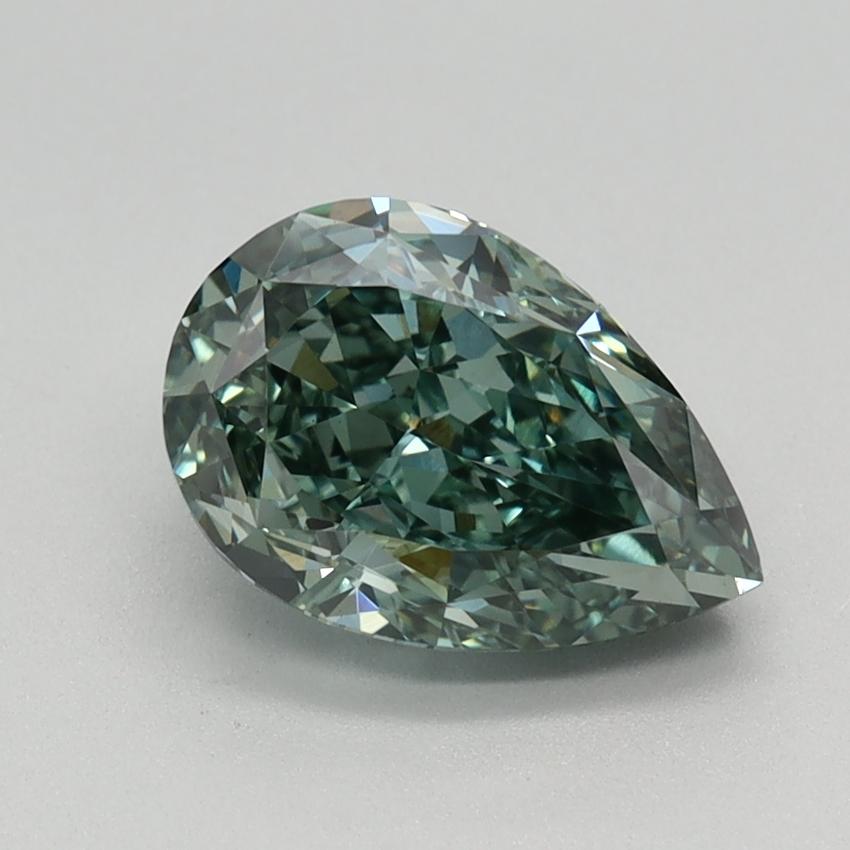 1.51 Ct. Fancy Vivid Green Pear Lab Grown Diamond