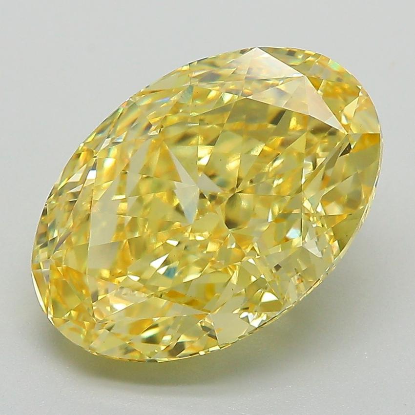 6.24 Ct. Fancy Vivid Yellow Oval Lab Grown Diamond