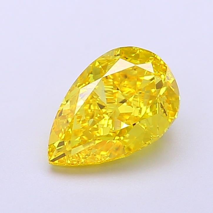 1.64 Ct. Fancy Vivid  Yellow Pear Lab Grown Diamond