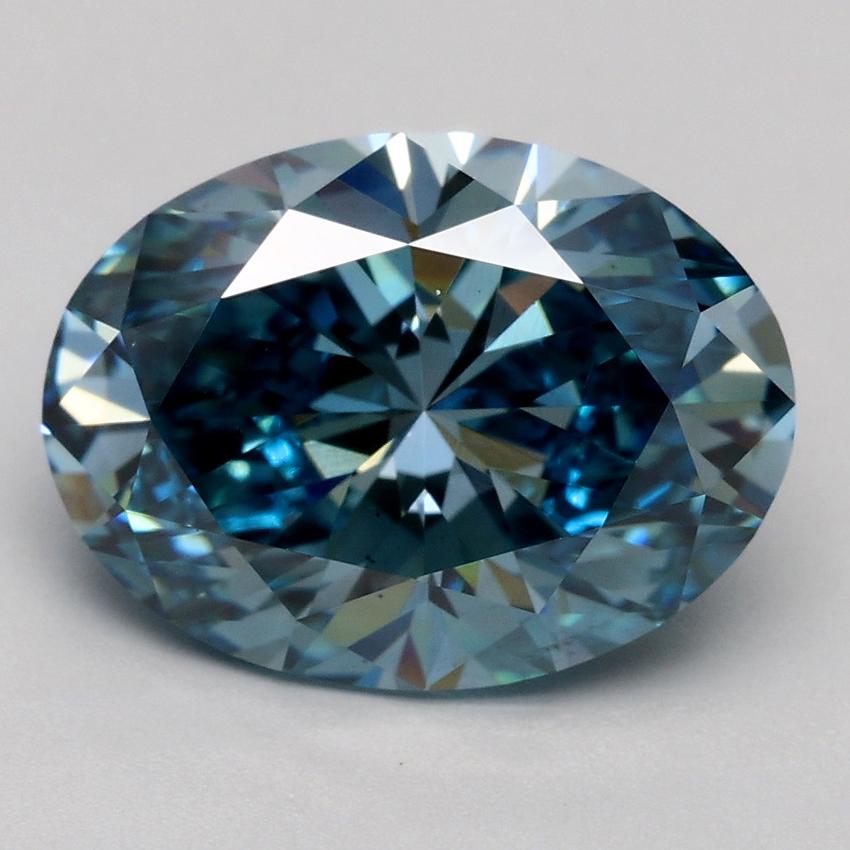 3.08 Ct. Fancy Deep Blue Oval Lab Grown Diamond