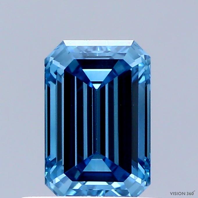 0.82 Ct. Fancy Vivid Blue Emerald Lab Grown Diamond