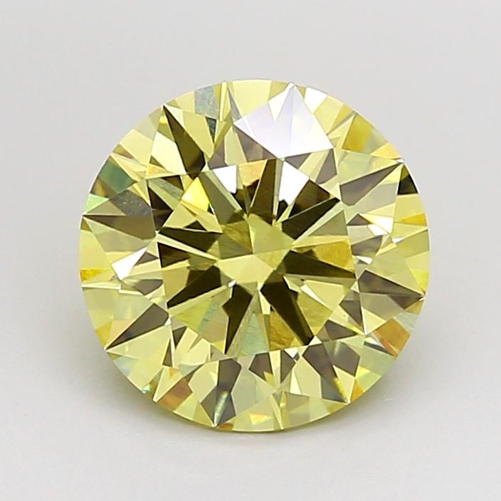 2.59 Ct. Fancy Intense  Yellow Round Lab Grown Diamond