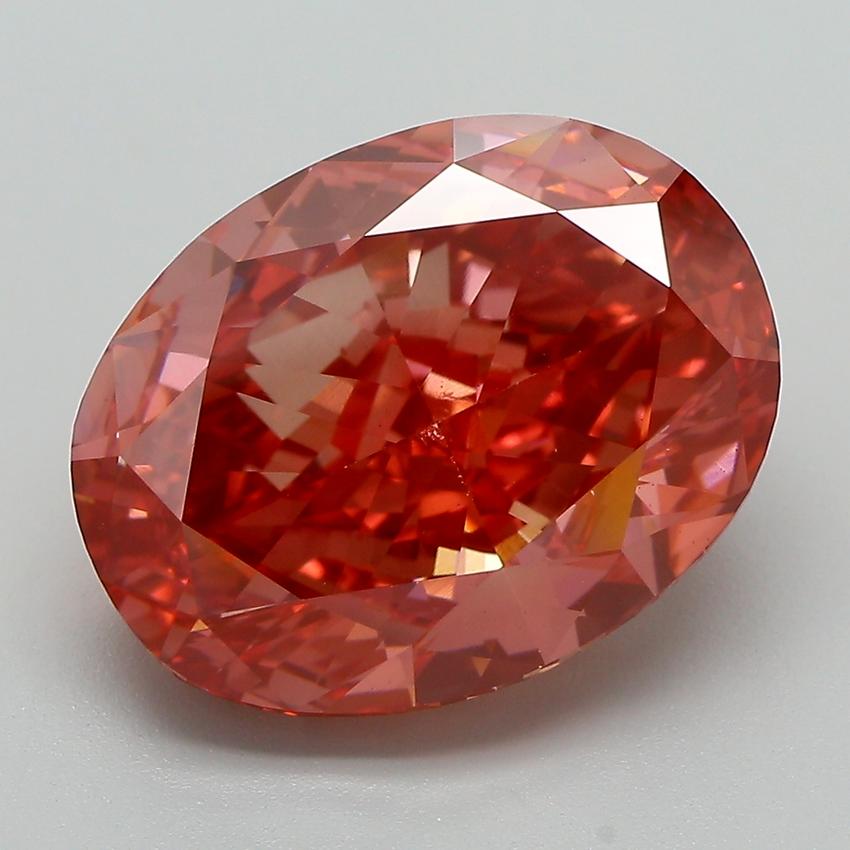 9.20 Ct. Fancy  Red Oval Lab Grown Diamond
