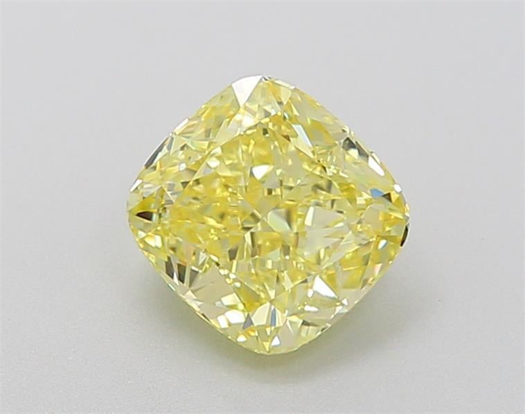 1.16 Ct. Fancy Vivid Yellow Cushion Lab Grown Diamond